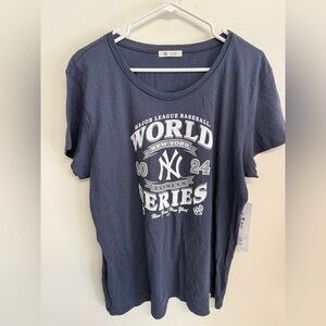 Women’s ‘47 Brand MLB 2024 World Series New York Yankees T Shirt Sz XL NWT